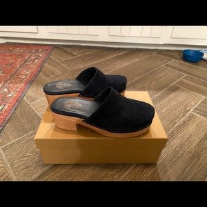 Navy Suede Charlotte Stone Clogs